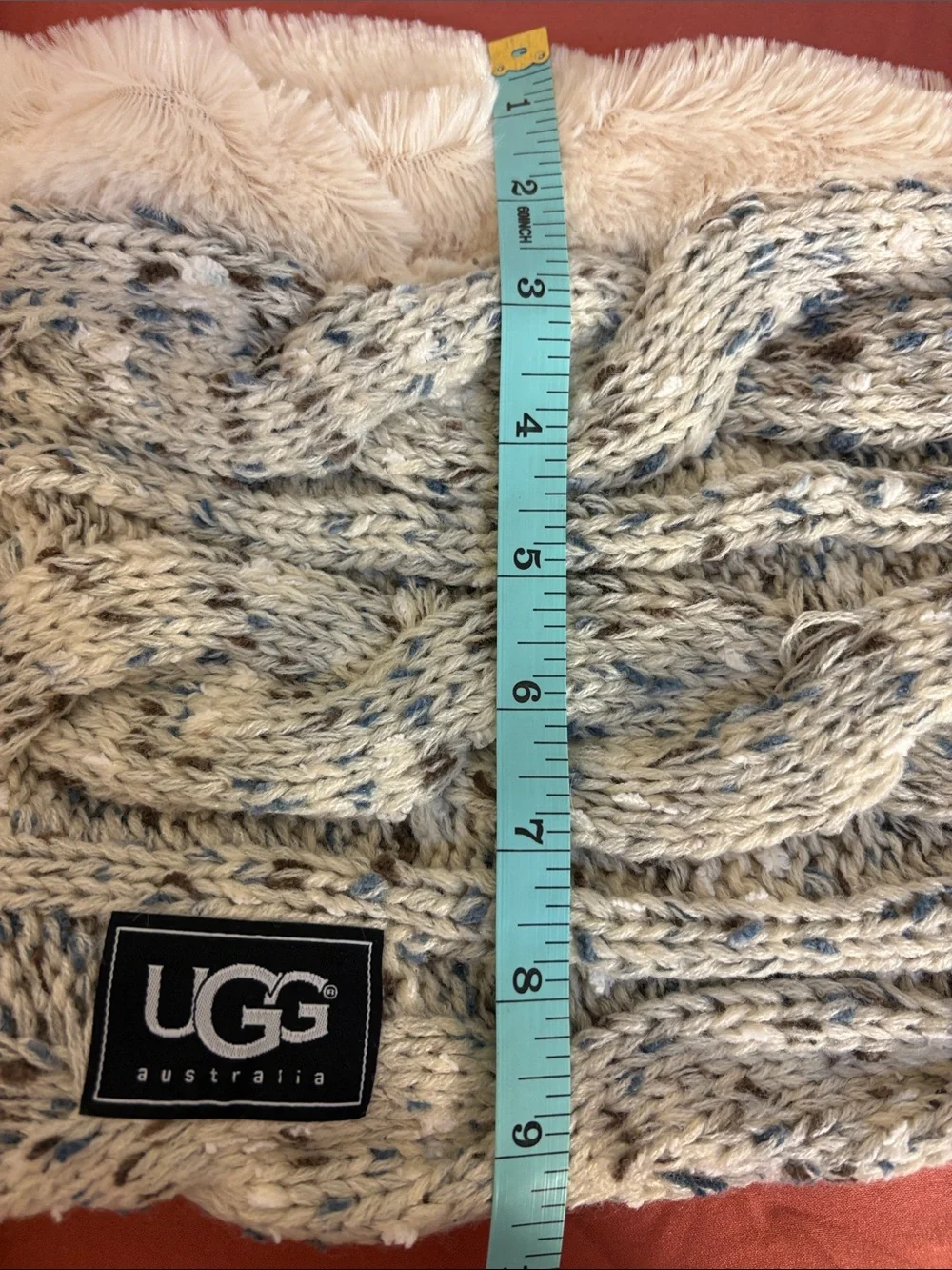 UGG - Cozy Knit and Sherpa Infinity Scarf - Cream and Heather Gray
